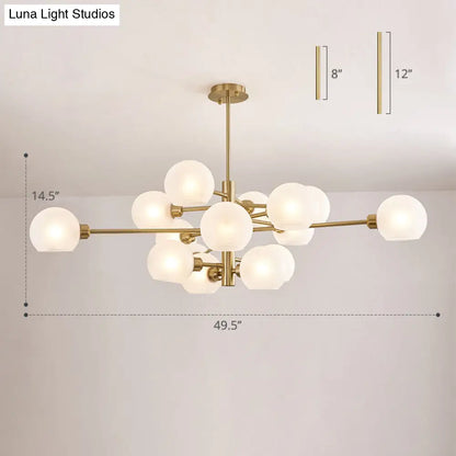 Contemporary Sputnik Chandelier - Glass Living Room Ceiling Light Fixture+