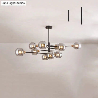 Contemporary Sputnik Chandelier - Glass Living Room Ceiling Light Fixture+