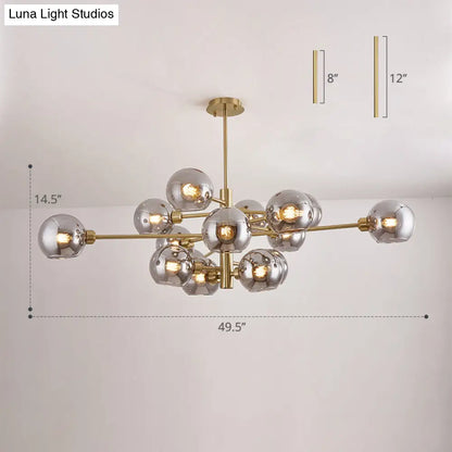 Contemporary Sputnik Chandelier - Glass Living Room Ceiling Light Fixture+