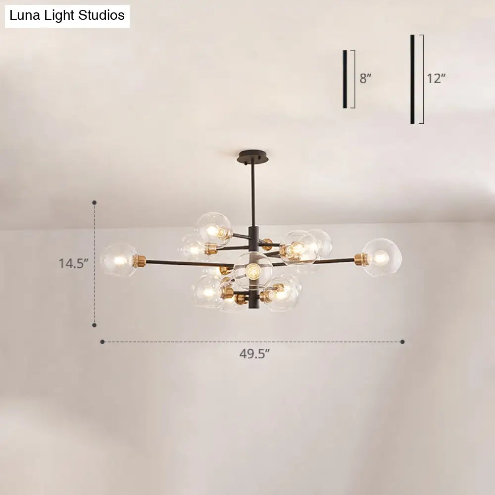 Contemporary Sputnik Chandelier - Glass Living Room Ceiling Light Fixture+