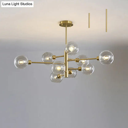 Contemporary Sputnik Chandelier - Glass Living Room Ceiling Light Fixture+