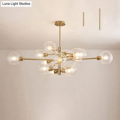 Contemporary Sputnik Chandelier - Glass Living Room Ceiling Light Fixture+