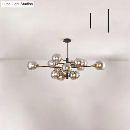 Contemporary Sputnik Chandelier - Glass Living Room Ceiling Light Fixture+