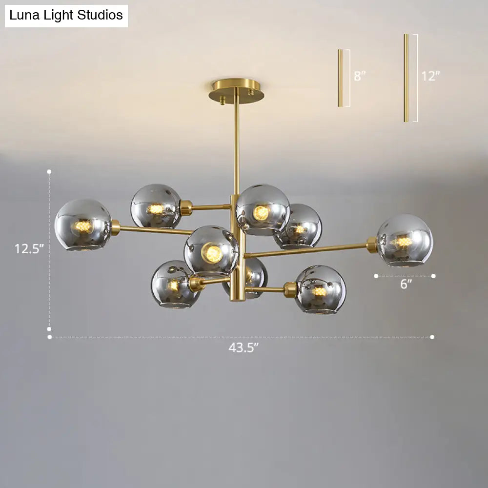 Contemporary Sputnik Chandelier - Glass Living Room Ceiling Light Fixture+