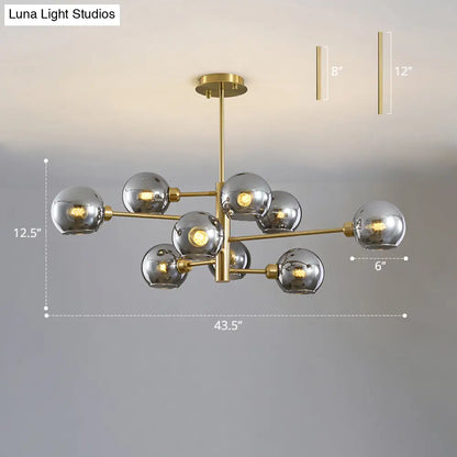 Contemporary Sputnik Chandelier - Glass Living Room Ceiling Light Fixture+