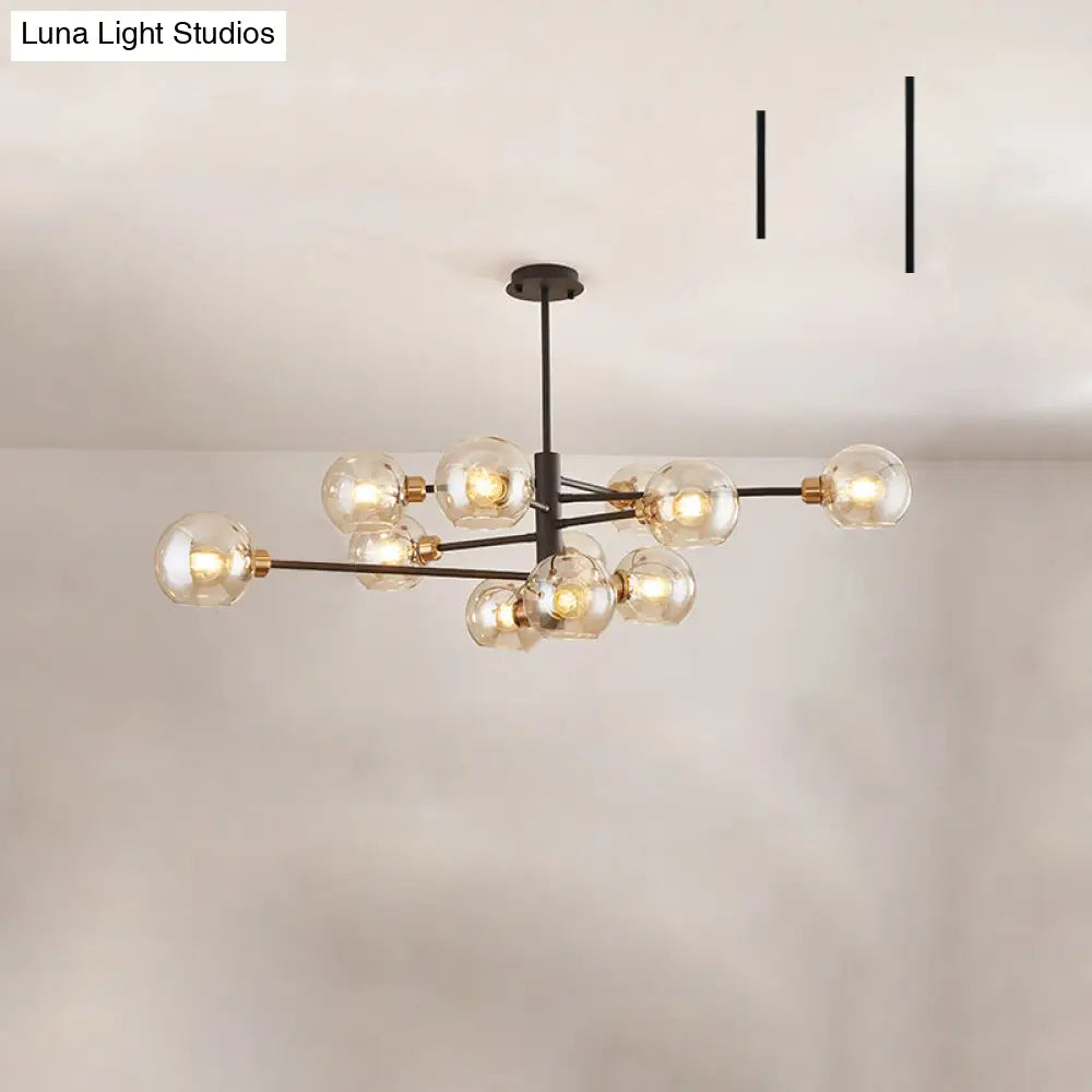 Contemporary Sputnik Chandelier - Glass Living Room Ceiling Light Fixture+