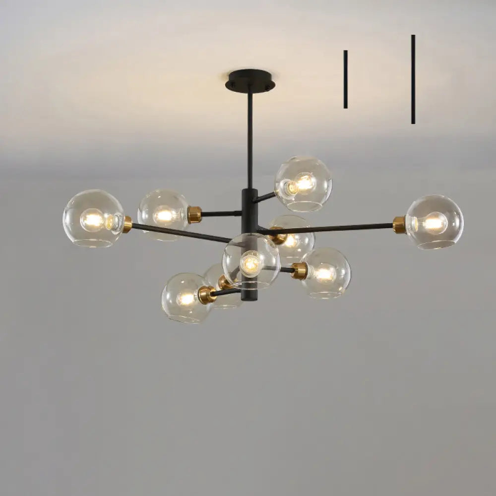 Contemporary Sputnik Chandelier - Glass Living Room Ceiling Light Fixture+