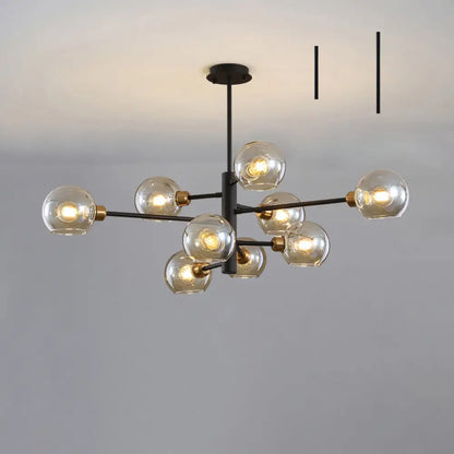 Contemporary Sputnik Chandelier - Glass Living Room Ceiling Light Fixture+