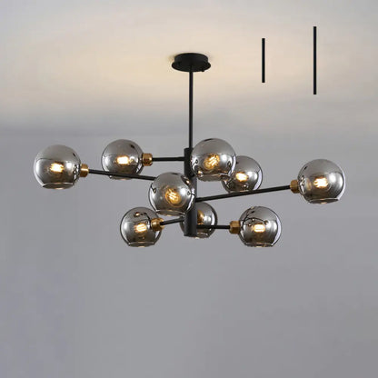 Contemporary Sputnik Chandelier - Glass Living Room Ceiling Light Fixture+