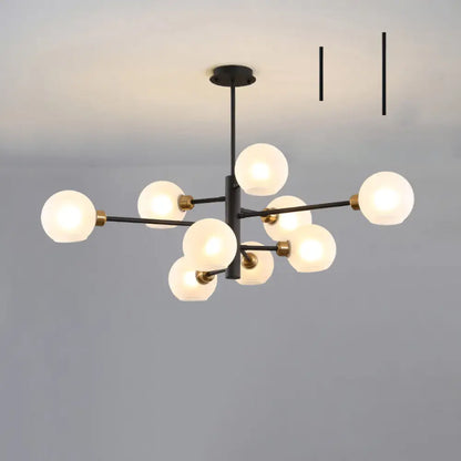 Contemporary Sputnik Chandelier - Glass Living Room Ceiling Light Fixture+