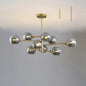 Contemporary Sputnik Chandelier - Glass Living Room Ceiling Light Fixture+