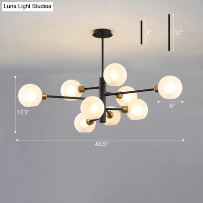 Contemporary Sputnik Chandelier - Glass Living Room Ceiling Light Fixture+