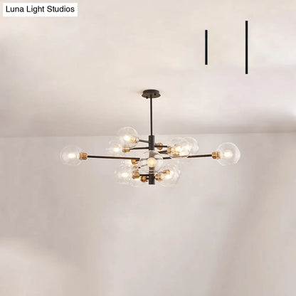 Contemporary Sputnik Chandelier - Glass Living Room Ceiling Light Fixture+