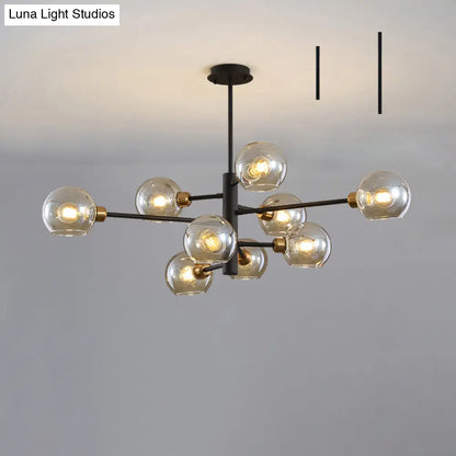 Contemporary Sputnik Chandelier - Glass Living Room Ceiling Light Fixture+