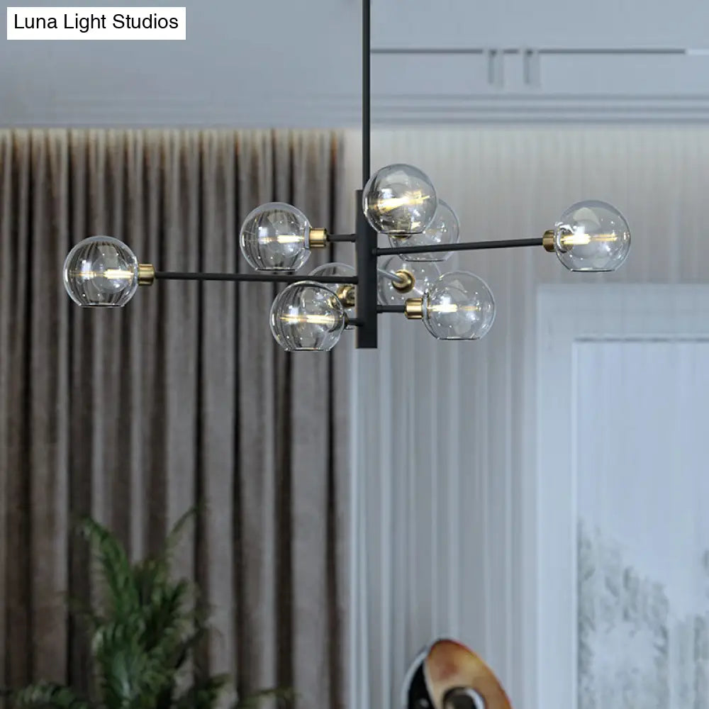 Contemporary Sputnik Chandelier - Glass Living Room Ceiling Light Fixture+