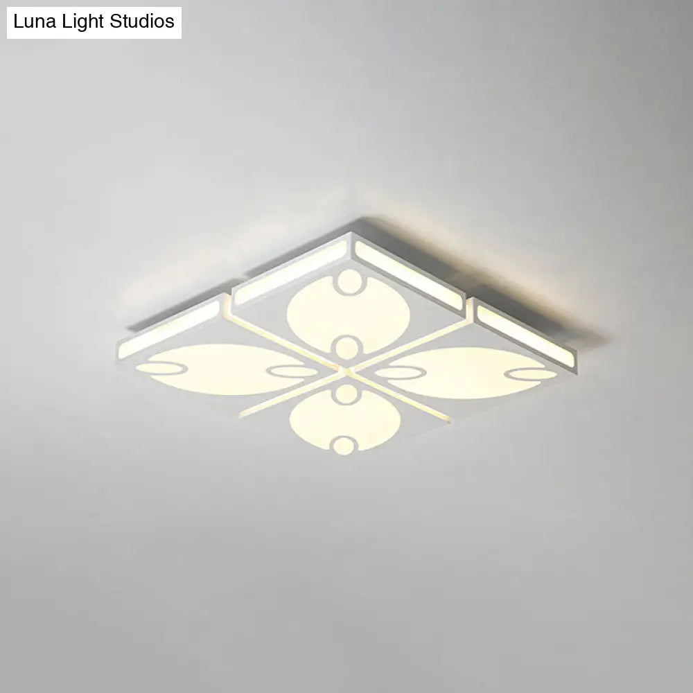 DecorBites™ Contemporary Square Ceiling Mounted Light with Oval Pattern, 19.5"/23.5" W LED Flush Mount Lamp