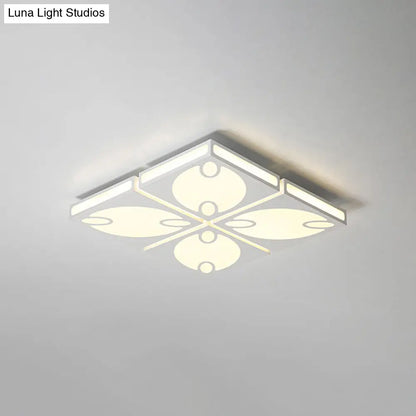 DecorBites™ Contemporary Square Ceiling Mounted Light with Oval Pattern, 19.5"/23.5" W LED Flush Mount Lamp