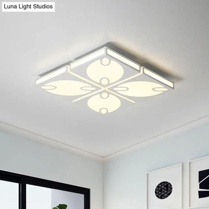 DecorBites™ Contemporary Square Ceiling Mounted Light with Oval Pattern, 19.5"/23.5" W LED Flush Mount Lamp