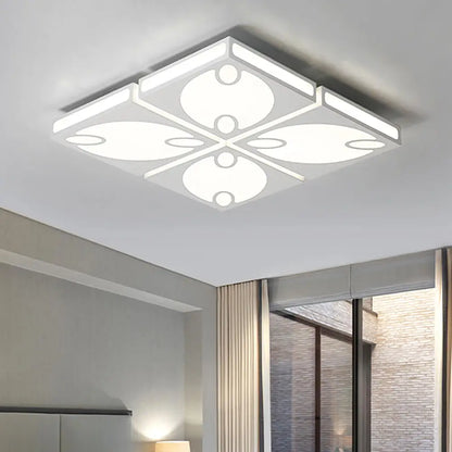 DecorBites™ Contemporary Square Ceiling Mounted Light with Oval Pattern, 19.5"/23.5" W LED Flush Mount Lamp