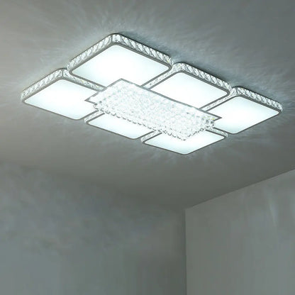 DecorBites™ DecorBites™ Contemporary Square LED Crystal Ceiling Light - White or Warm Light - Perfect for Living Rooms