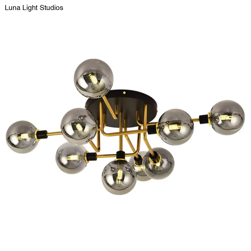DecorBites™ DecorBites™ Contemporary Stained Glass Ceiling Light Fixtures for Bedroom - Bubble Semi Flush Mount Lighting