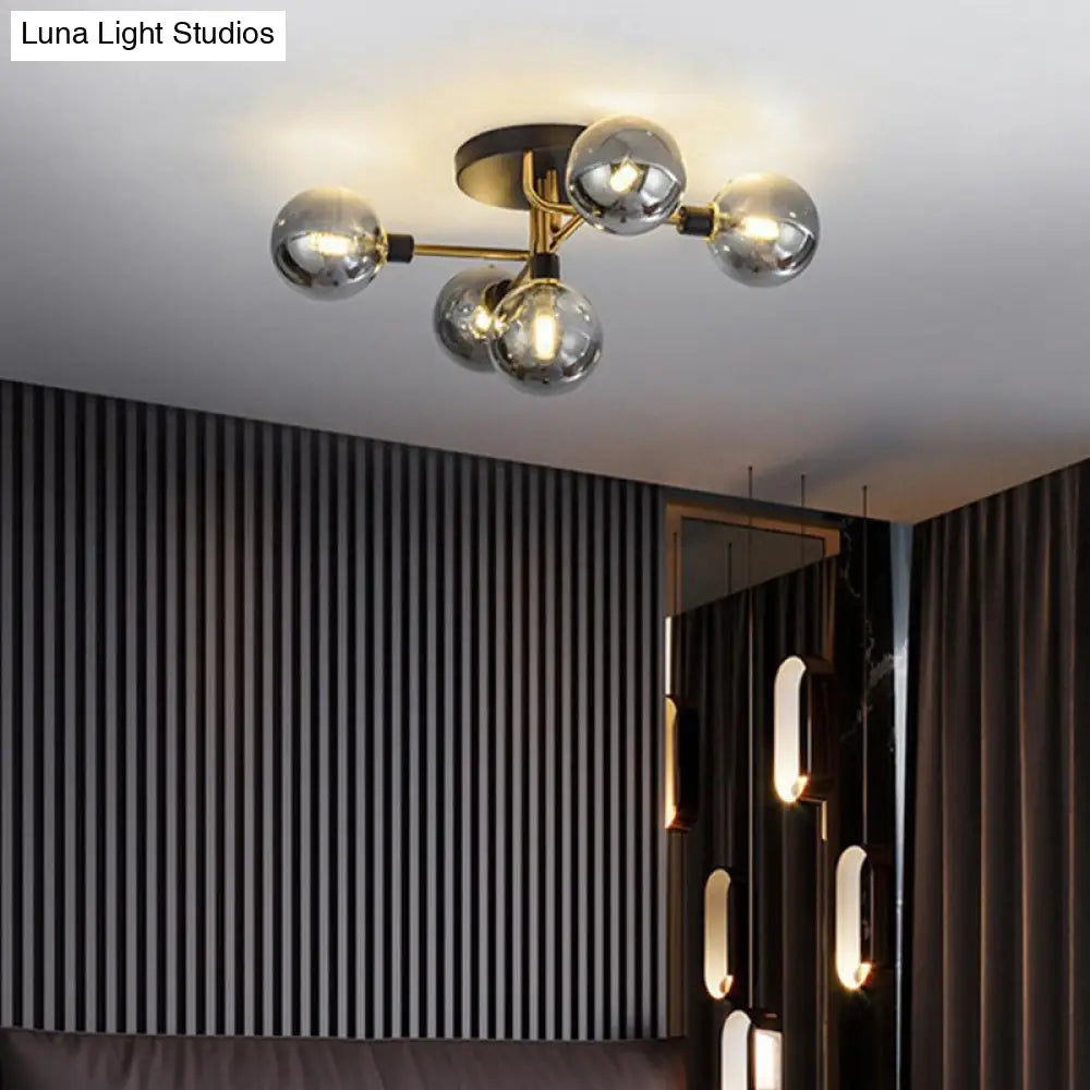 DecorBites™ DecorBites™ Contemporary Stained Glass Ceiling Light Fixtures for Bedroom - Bubble Semi Flush Mount Lighting