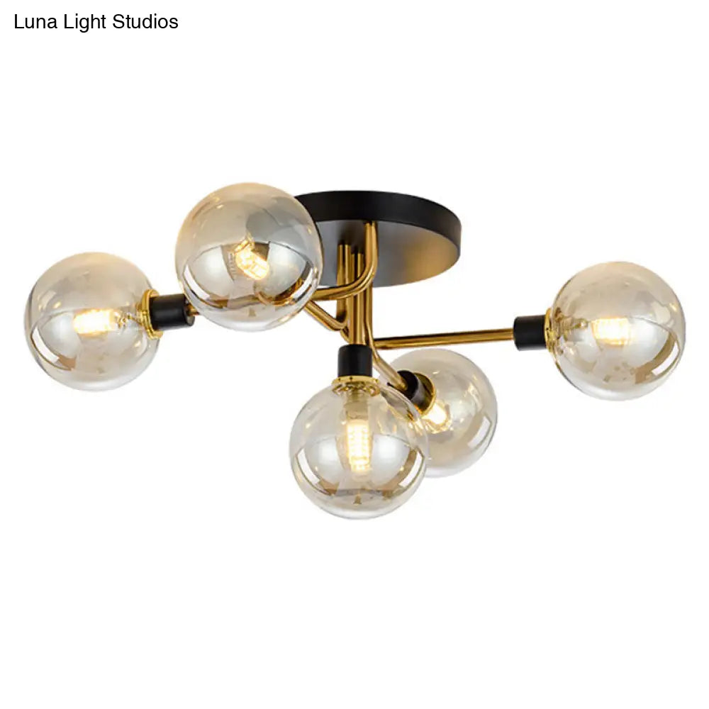 DecorBites™ DecorBites™ Contemporary Stained Glass Ceiling Light Fixtures for Bedroom - Bubble Semi Flush Mount Lighting