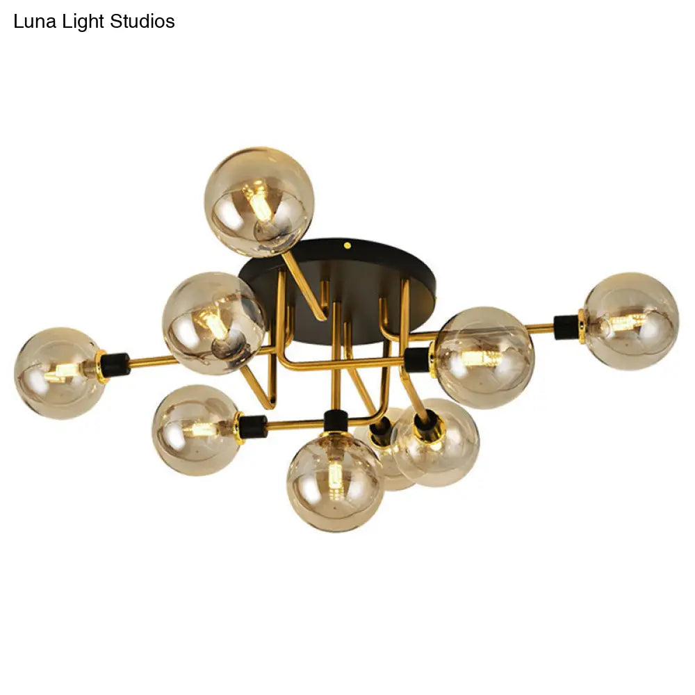 DecorBites™ DecorBites™ Contemporary Stained Glass Ceiling Light Fixtures for Bedroom - Bubble Semi Flush Mount Lighting