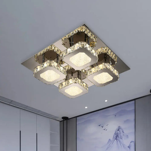 DecorBites™ DecorBites™ Contemporary Stainless Steel LED Ceiling Lamp with Crystal Accent