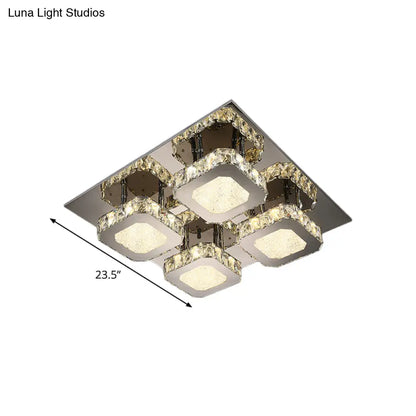 DecorBites™ DecorBites™ Contemporary Stainless Steel LED Ceiling Lamp with Crystal Accent