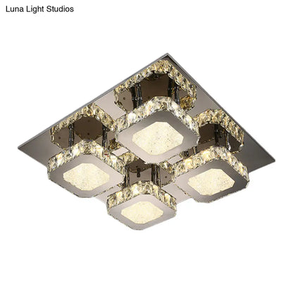 DecorBites™ DecorBites™ Contemporary Stainless Steel LED Ceiling Lamp with Crystal Accent