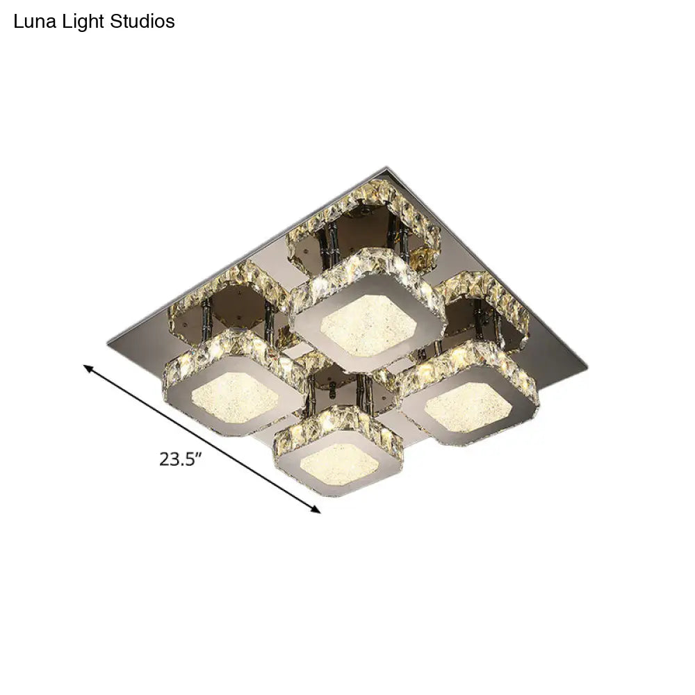 DecorBites™ DecorBites™ Contemporary Stainless Steel LED Ceiling Lamp with Crystal Accent