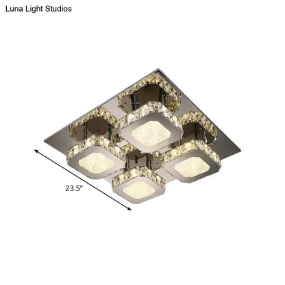 DecorBites™ DecorBites™ Contemporary Stainless Steel LED Ceiling Lamp with Crystal Accent