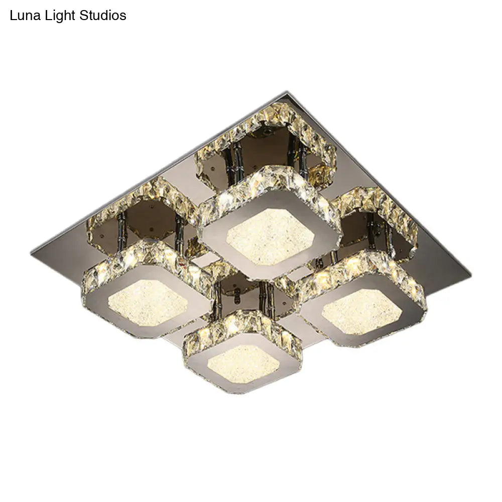 DecorBites™ DecorBites™ Contemporary Stainless Steel LED Ceiling Lamp with Crystal Accent