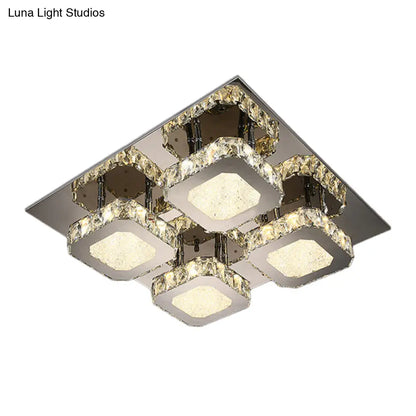 DecorBites™ DecorBites™ Contemporary Stainless Steel LED Ceiling Lamp with Crystal Accent