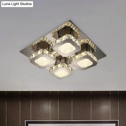 DecorBites™ DecorBites™ Contemporary Stainless Steel LED Ceiling Lamp with Crystal Accent