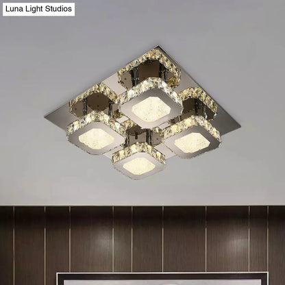 DecorBites™ DecorBites™ Contemporary Stainless Steel LED Ceiling Lamp with Crystal Accent