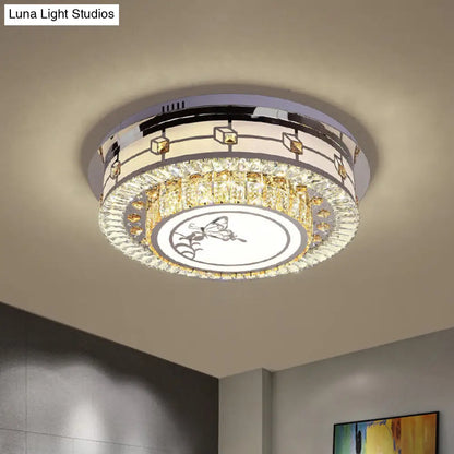 DecorBites™ DecorBites™ Contemporary Stainless-Steel LED Ceiling Light with Clear Crystal Blocks