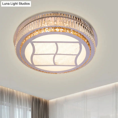 DecorBites™ DecorBites™ Contemporary Stainless-Steel LED Flush Mount Light Fixture with Crystal Blocks, 19.5"/31.5" Width