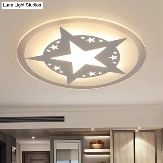 DecorBites™ DecorBites™ Contemporary Star Acrylic Ceiling Lamp - Circle Living Room Light in White