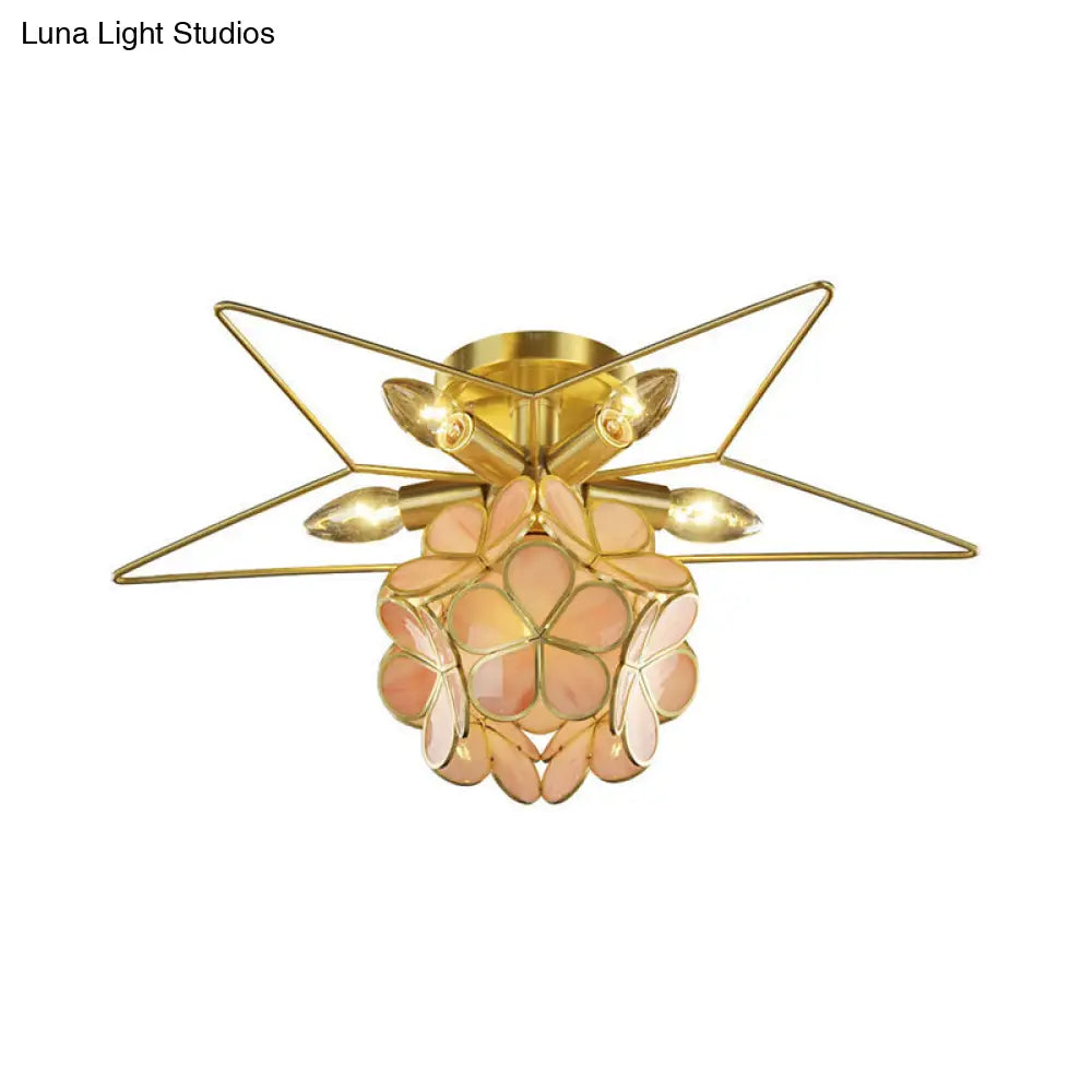 DecorBites™ DecorBites™ Contemporary Star Metal Close to Ceiling 1-Light Semi-Flush Mount