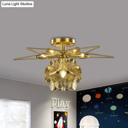 DecorBites™ DecorBites™ Contemporary Star Metal Close to Ceiling 1-Light Semi-Flush Mount