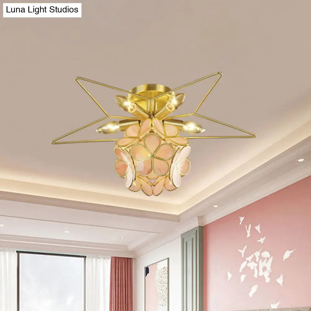 DecorBites™ DecorBites™ Contemporary Star Metal Close to Ceiling 1-Light Semi-Flush Mount