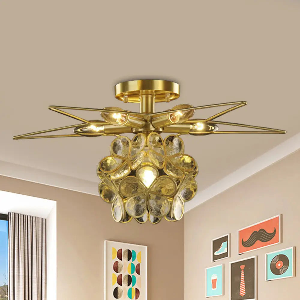 DecorBites™ DecorBites™ Contemporary Star Metal Close to Ceiling 1-Light Semi-Flush Mount