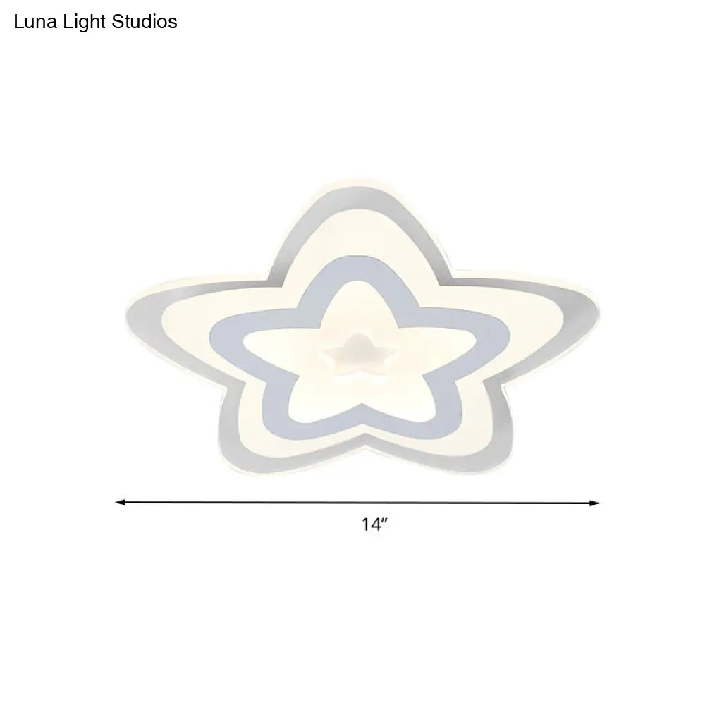 Lámpara de techo LED DecorBites™ Contemporary Star Slim en color blanco: ¡Perfecta para la sala de juegos!