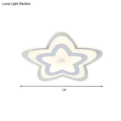 Lámpara de techo LED DecorBites™ Contemporary Star Slim en color blanco: ¡Perfecta para la sala de juegos!