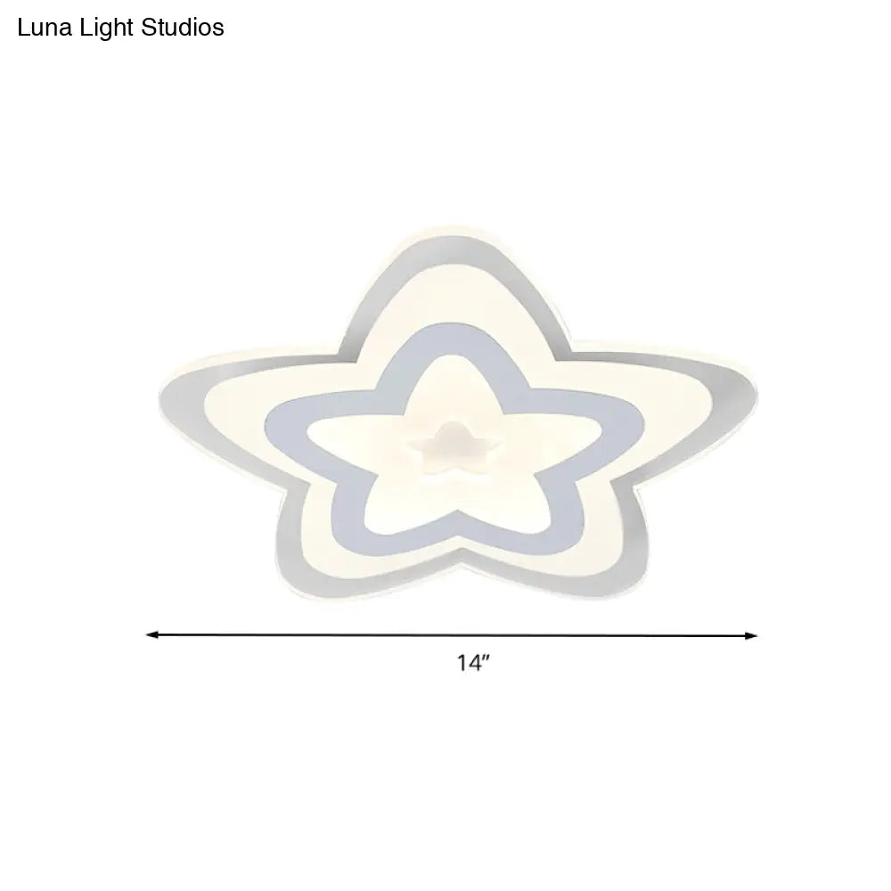 Lámpara de techo LED DecorBites™ Contemporary Star Slim en color blanco: ¡Perfecta para la sala de juegos!
