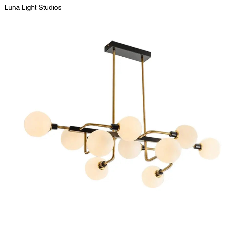 Lámpara de araña contemporánea Starburst: Lámpara colgante de cristal ámbar/gris humo/crema de 10 luces