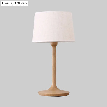 مصباح طاولة ليلية عصري على شكل أسطوانة مدببة باللون الأبيض - مصباح قراءة كتاب بمصباح واحد