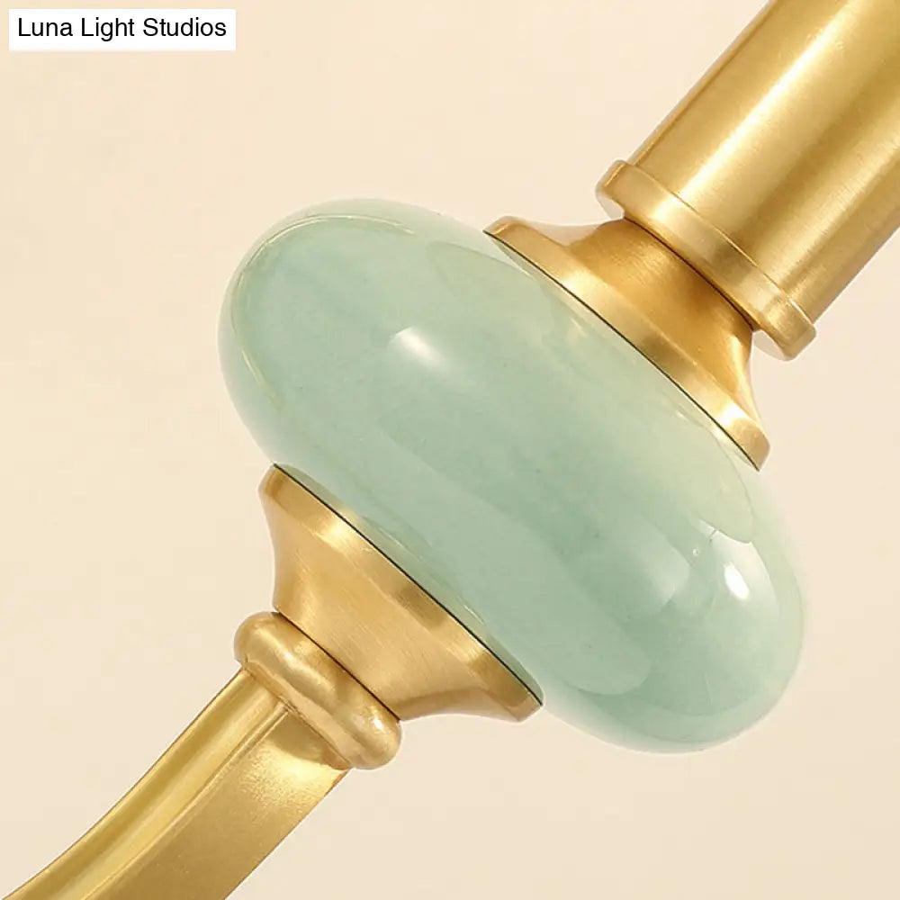 DecorBites™ DecorBites™ Contemporary Tapered Sconce Wall Light Fixture - Single-Bulb, Gold with Arc Arm